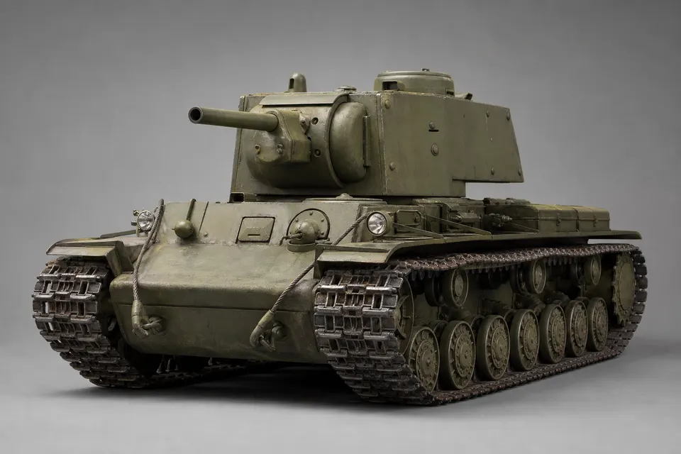 KV-1E 重型坦克 · 正面