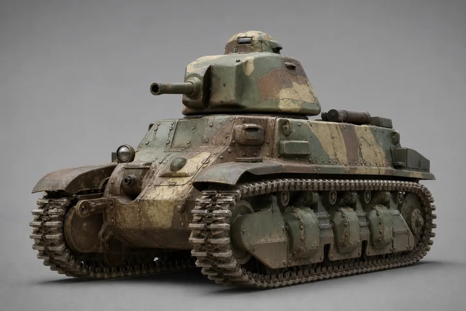 SOMUA S35 骑兵坦克 · 正面