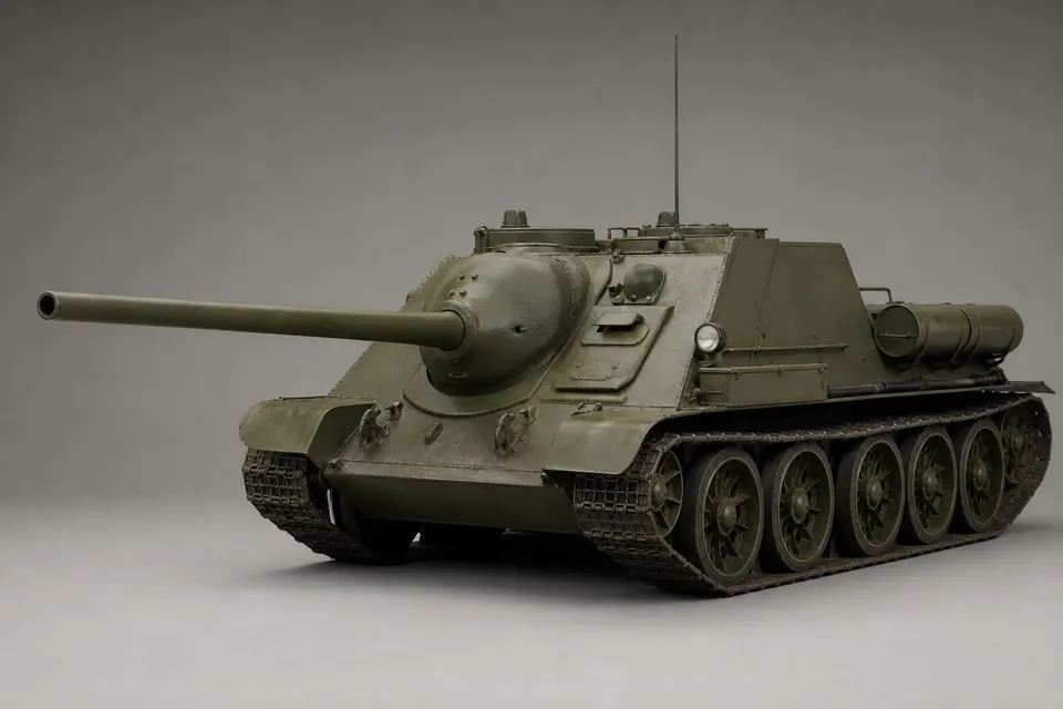 SU-85M 坦克歼击车 · 正面