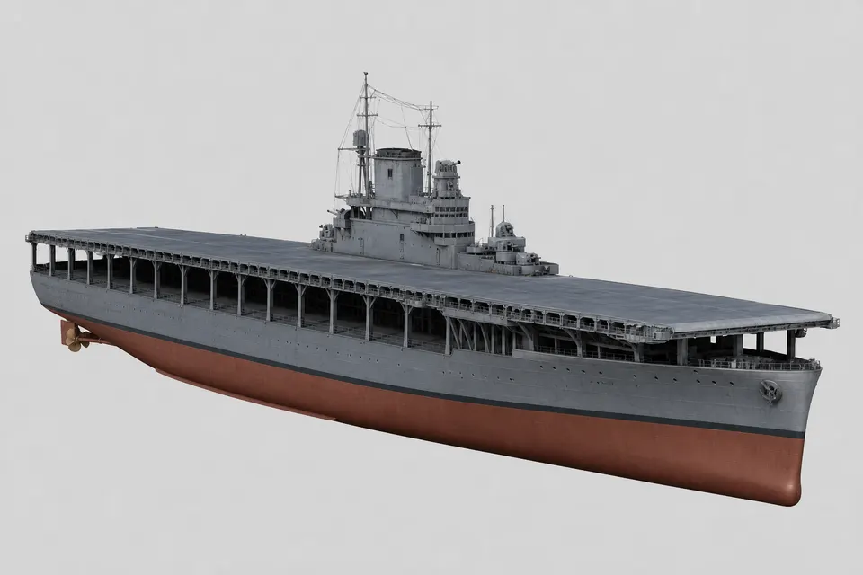 兰利号航空母舰（CV-1） · 正面